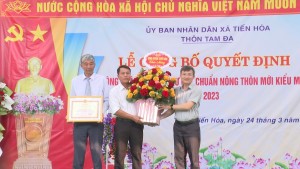 Lễ công bố Quyết định Thôn Tam Đa, xã Tiến Hóa đạt chuẩn khu dân cư nông thôn mới kiểu mẫu năm 2023