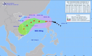 Hình ảnh đường đi của cơn bão Yinxing cập nhật lúc 5h ngày 8/11. (Nguồn: nchmf)