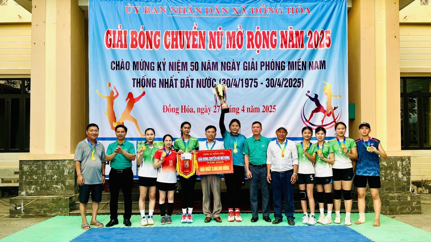 Giải bóng chuyền nữ xã Đồng Hoá chào mừng kỷ niệm 50 năm ngày Giải phóng miền Nam